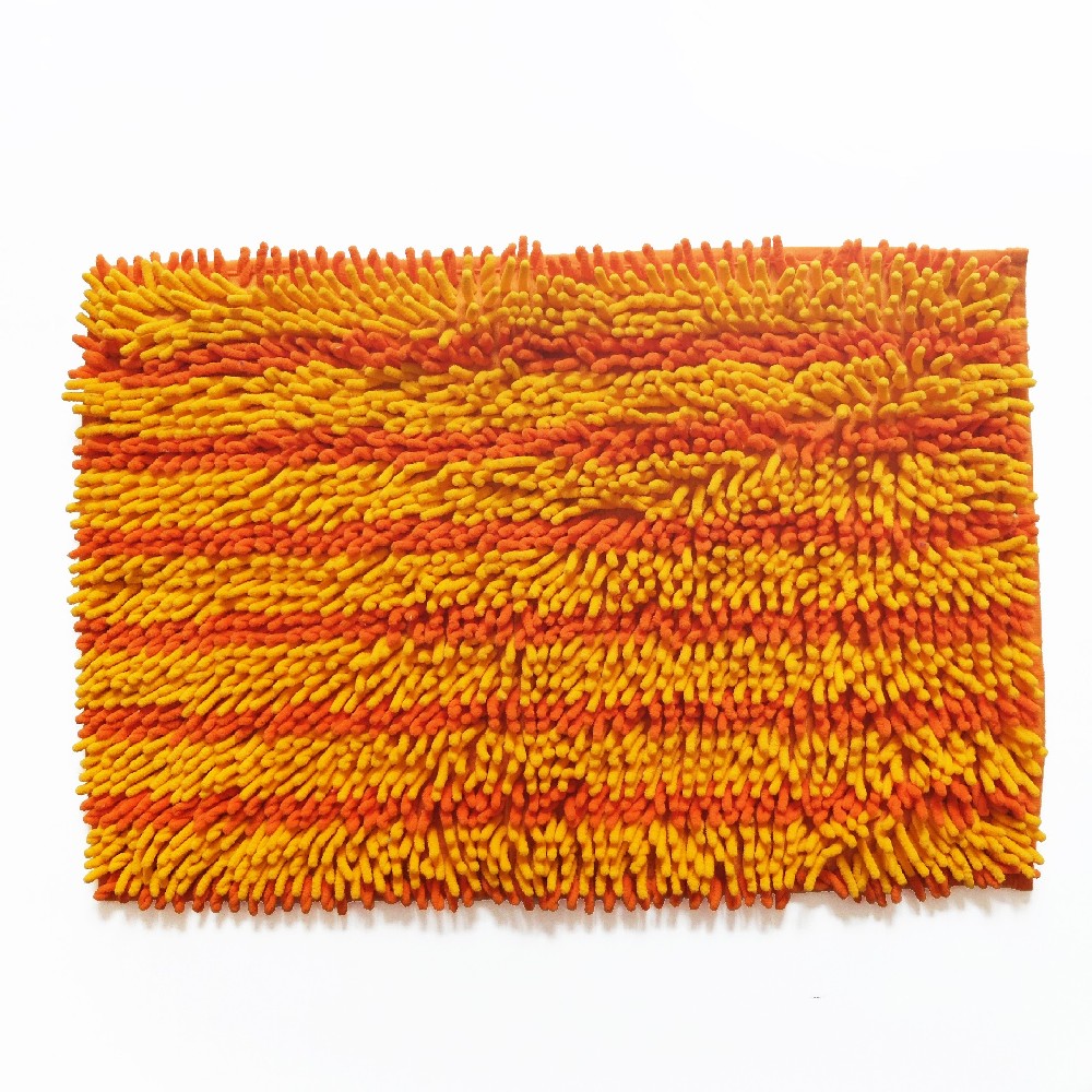 Orange Chenille Floor Mat