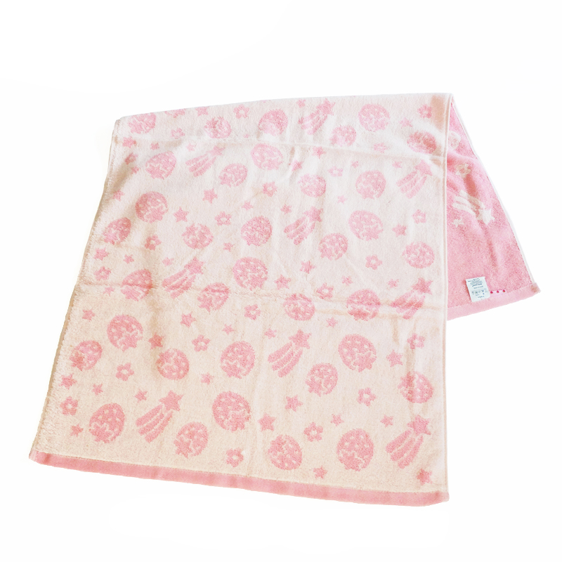 Pink color woven bath towel