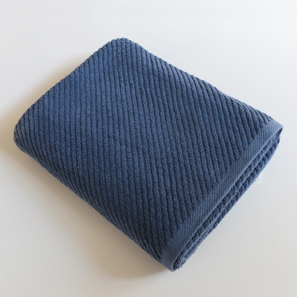 Blue textured jacquard blanket