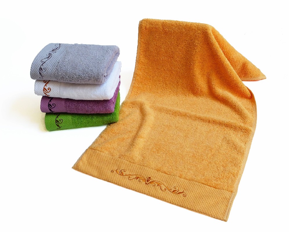 Platinum satin rattan embroidered towel