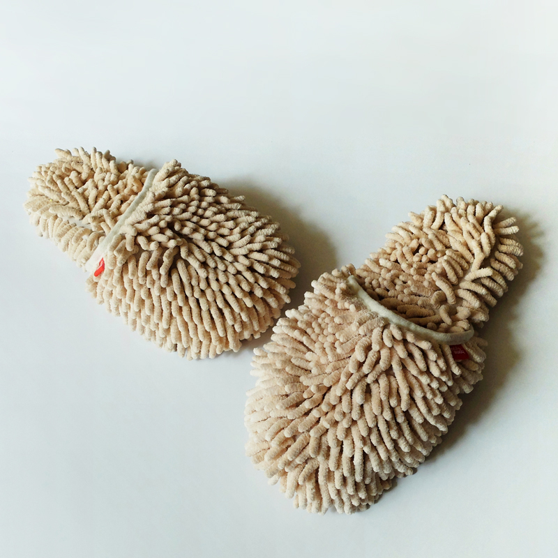 Beige microfiber slippers（Chenille slippers）