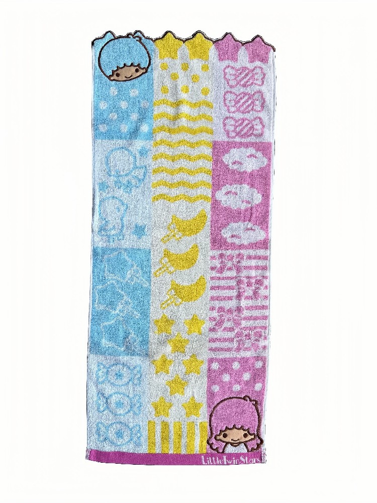 Little twin star color woven embroidered towel